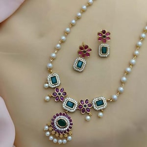 Tempel Schmuck/südindischer Schmuck/indischer Schmuck/Tempel Halskette/Tempel Schmuck/Desi Halskette/Geschenk für sie/südindische Kemp Halskette