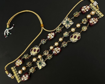 Ras de cou Kundan Meenakari fait main/collier multicouche/bijoux de mariage
