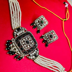 Green Kundan Choker Necklace Set: Indian Wedding Jewelry