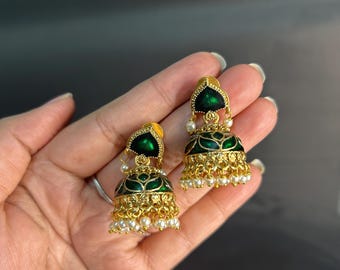 Indian Bollywood Style Jhumka/Temple Earrings/Wedding Jhumki/Women Jewelry