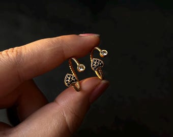 Anillo para el dedo del pie chapado en oro para mujer/Bichiya ajustable tradicional/Joyería Mehandi para bodas