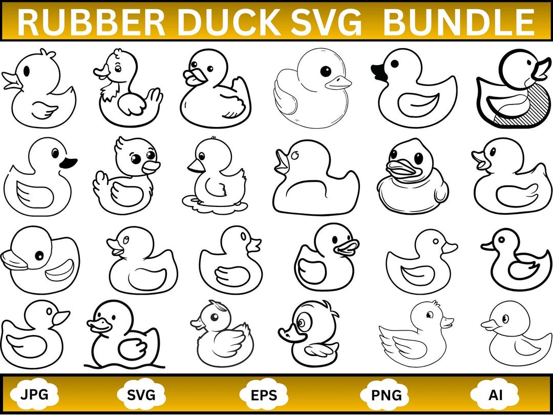 Rubber Duck SVG Bundle: Playful Bath Duck Bundle 1 - Svg - Jpg- Eps ...