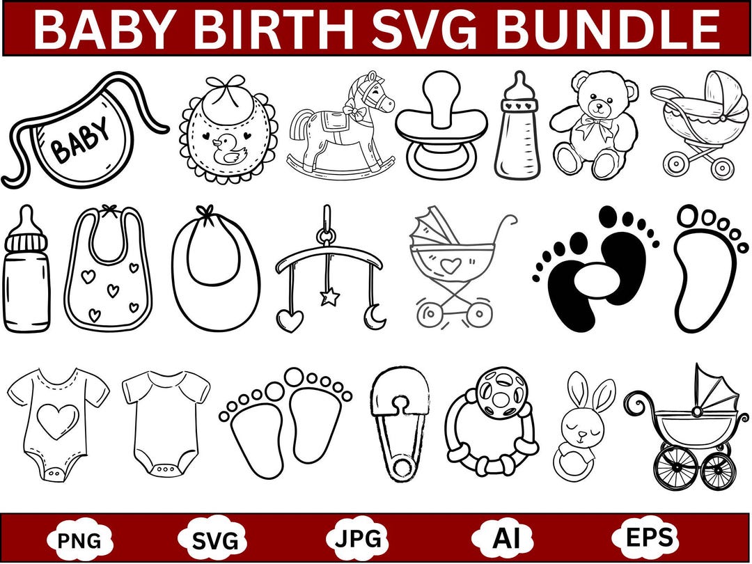 Baby Birth SVG Bundle – Announcement, Stats, Baby Boy Girl Svg, Weight ...
