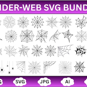 Spider Web svg Bundle, Scary Spider Web svg, Halloween Svg Cut Files for Cricut, Spider Web Silhouette, Cobweb Svg., Spider Cut Files For