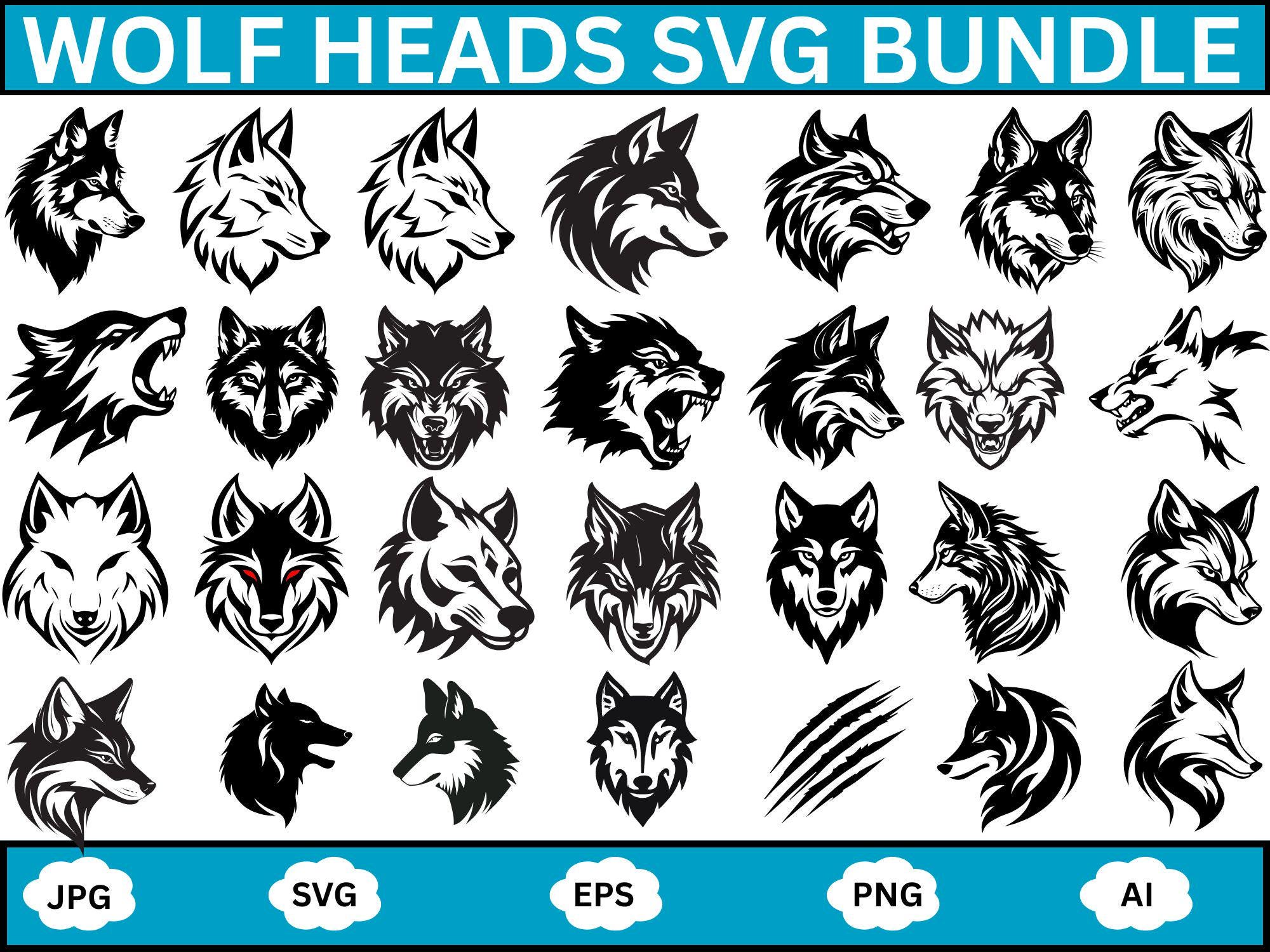 Wolf SVG Bundle, Wolf Pack Svg, | Wolf Design | Wolf Vector | Wolf SVG ...