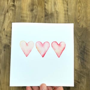 Carte aquarelle originale LOVE HEART peinte à la main. Anniversaire, anniversaire, mariage, merci, amour, etc.