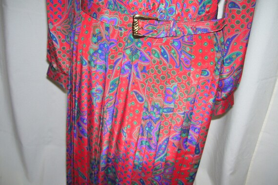 VINTAGE DRESS -- long sleeves, red, blue, vintage… - image 5