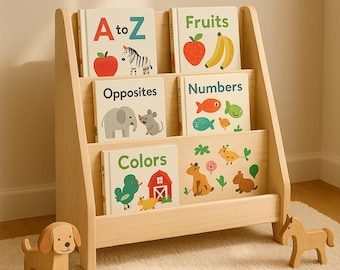 DIY-plan voor houten boekenplank montessori: kinderkamerdecoratie (pdf-patroon)