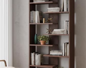 Asymmetrische houten boekenplank pdf: blauwdruk houtbewerking