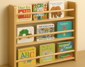 DIY-plan Montessori-boekenplank (pdf): digitale blauwdruk houten boekenplank voor kinderen