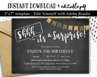 surprise invitation etsy surprise invitation template