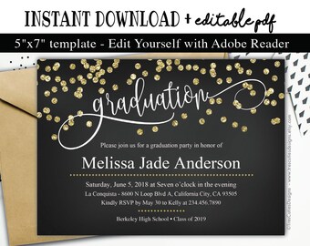 graduation invitations etsy template graduation invitation