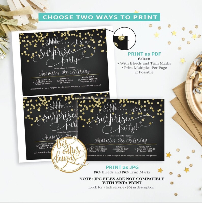 Shhh Surprise Party Ninety Birthday Invite Surprise 90th | Etsy