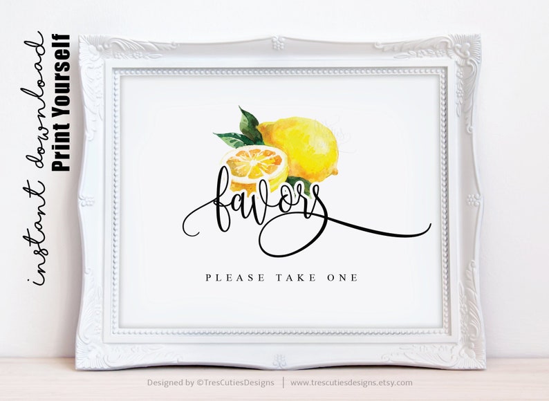 Thank You Sign Wedding Limoncello Limoncello Favor Sign Printable, Grazie Sign Limoncello Favor Please Take One Instant Download