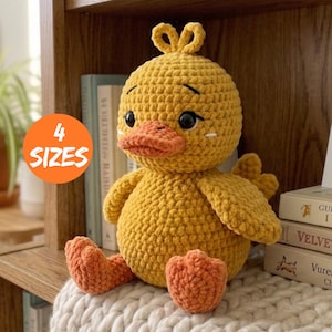 Virkmönster för anka i PDF-format | Amigurumi-ankungars plyschleksak (nybörjarhandledning)