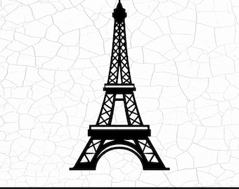 Eiffel Tower SVG, Paris Tower Svg, Paris Landmark Clipart, Eiffel Tower Cut Files, Travel SVG, Cricut & Silhouette, Digital Download