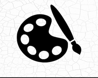 Kwast SVG, verfpalet SVG, kunst clipart, schilderij png, kunstenaar levert gesneden bestand, Cricut silhouet, digitale download