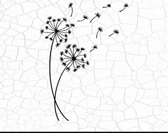 Löwenzahn SVG, Löwenzahn Clipart, Löwenzahn Silhouette, Löwenzahn Blowing svg, einfach atmen Löwenzahn, Blumen svg, digitaler Download