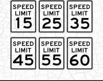 Speed Limit Sign SVG Bundle, Road Sign Clipart (Digital Download)