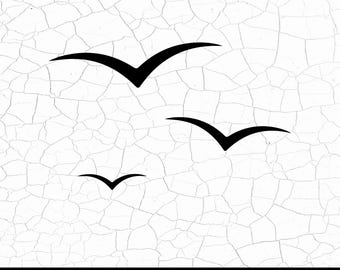 Vliegende vogels SVG, vogels silhouet clipart, zwerm vogels Svg Png, Birds in Sky gesneden bestanden, Cricut Flying Birds ontwerp, digitale download