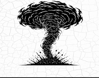 Tornado SVG Clipart, Cyclone PNG, Storm Silhouette (Digital Download)