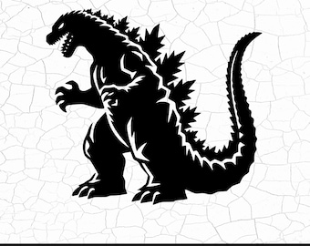 Sylwetka Godzilli SVG, Clipart, Plik do cięcia (Pobieranie cyfrowe)
