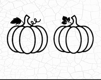 Calabaza con contorno SVG, clipart de calabaza de Halloween, Acción de Gracias, vector de otoño (descarga digital)