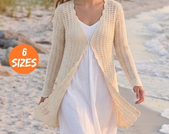 Haakpatroon voor een vest (PDF) | Boho openvallende kimono | Gehaakt vest XS-2XL | Gehaakte top voor dames | Eenvoudige haakhandleiding