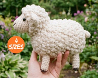 Haakpatroon voor een schaap, handleiding voor een amigurumi-lammetje (PDF), makkelijk te maken knuffel van een boerderijdier