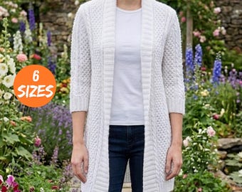 Crochet Cardigan Pattern PDF | Boho Shell Stitch Cardigan | Women's Lace Kimono Sweater XS-XL | Easy Crochet Tutorial | Instant Download