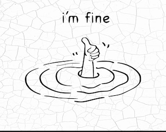 I'm Fine SVG: grappig sarcastisch Cricut Cut-bestand (digitale download)