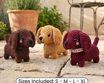 Haakpatroon teckel hond pdf | Worstje amigurumi | Schattige puppyknuffel DIY | Worsthond | Digitale download