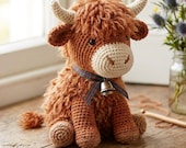 Highland Cow Crochet Pattern PDF | Amigurumi Cow Plush Tutorial | Cute Amigurumi Animal DIY Gift