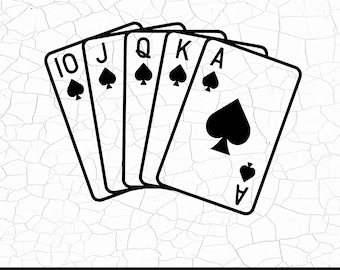Azen speelkaarten SVG-bestanden, schoppenaas, harten aas, ruiten aas, klaveren aas clipart, poker azen vector gesneden bestanden