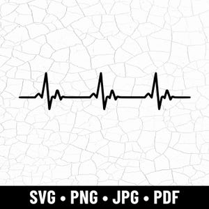 Heartbeat Line SVG, ECG EKG Cut File, Nurse & Healthcare Pulse Silhouette (Digital Download)