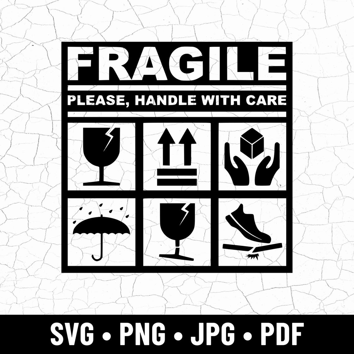 Fragile Handle With Care SVG, Fragile Clipart, Shipping Label Sticker ...