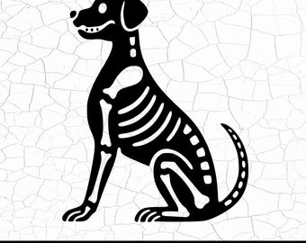 Skelett Hund SVG, Haustier Silhouette Clipart, Cricut Schnitt Datei, digitaler Download