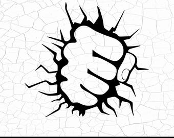 Punch SVG, Smash Clipart, Knuckle Hand Cut File for Cricut & Silhouette Instant Download