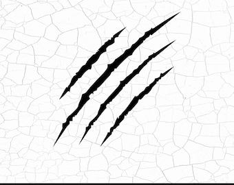Garra SVG, marcas de arañazos SVG, archivos de corte de garras de animales, imágenes prediseñadas de garras de dinosaurio, garra PNG, arañazos para Cricut y Silhouette, descarga digital