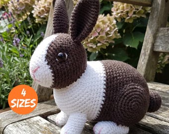 Realistisch haakpatroon voor een Nederlands konijn (PDF) | Amigurumi konijnenpatroon | Engelse handleiding | Paashaas pluche speelgoed zelf maken