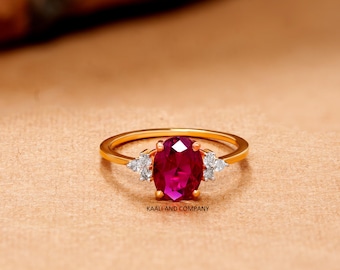 Pink Stone Solitaire 14k Gold Diamond Engagement Ring