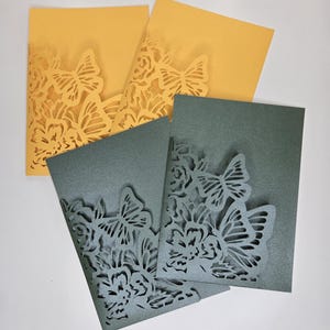 Capa de convite com bolso borboleta com recorte único (com envelope) - 5x7