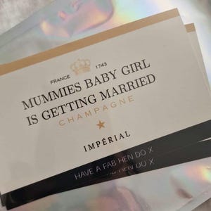 Custom Moët Champagne Bottle Label Sticker – Personalised Label for Hen Do, Birthday, Wedding, Engagement, Baby Shower & More x2 stickers