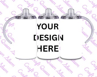 Custom Personalised 12oz Sippy Cup Baby Bottle – Custom Name| Toddler Drinkware | Spill-Proof Training Cup ANY DESIGN design your own