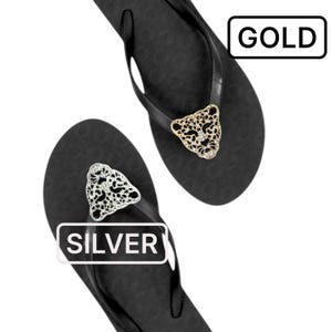 Leopard Flip Flop Charms – Japanese Rhinestone Sandal Accessories | Handmade in Japan (Set of 2)