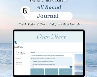 Notion Journal Template | Self-Growth, Mindfulness | Gratitude Journal | Daily/Weekly/Monthly | Habit Tracker| Emotion Mapping