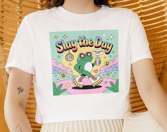 Slay the Day Frog Art Print, Digital Download - Digital Arts