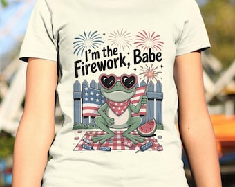 Patriotic Frog 4th of July PNG: Firework Babe Digital Art (3733x4667 pixels) (Digital Download)