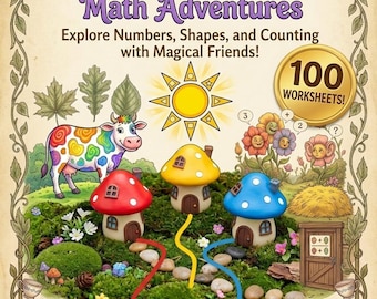 Gnome Farm Garden Math Worksheets for Kids - Fun - Printable - Homeschool - Shape - Addition - Subtraction