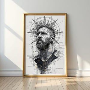 Lionel Messi Poster, Football Star Wall Art, Soccer Legend Wall Art Print, Football Home Decor Gift, Soccer Fan Gift Poster Instant Download
